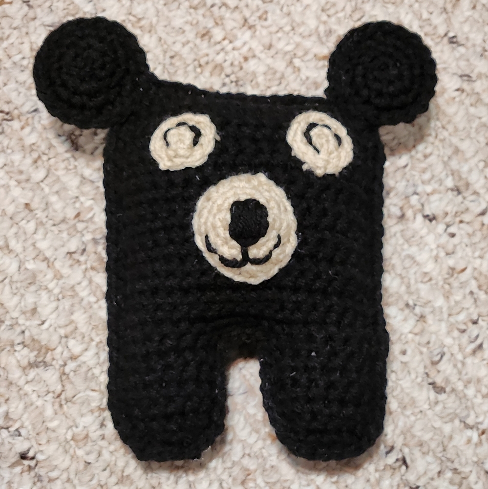Crochet Black Bear Cuddle Buddy